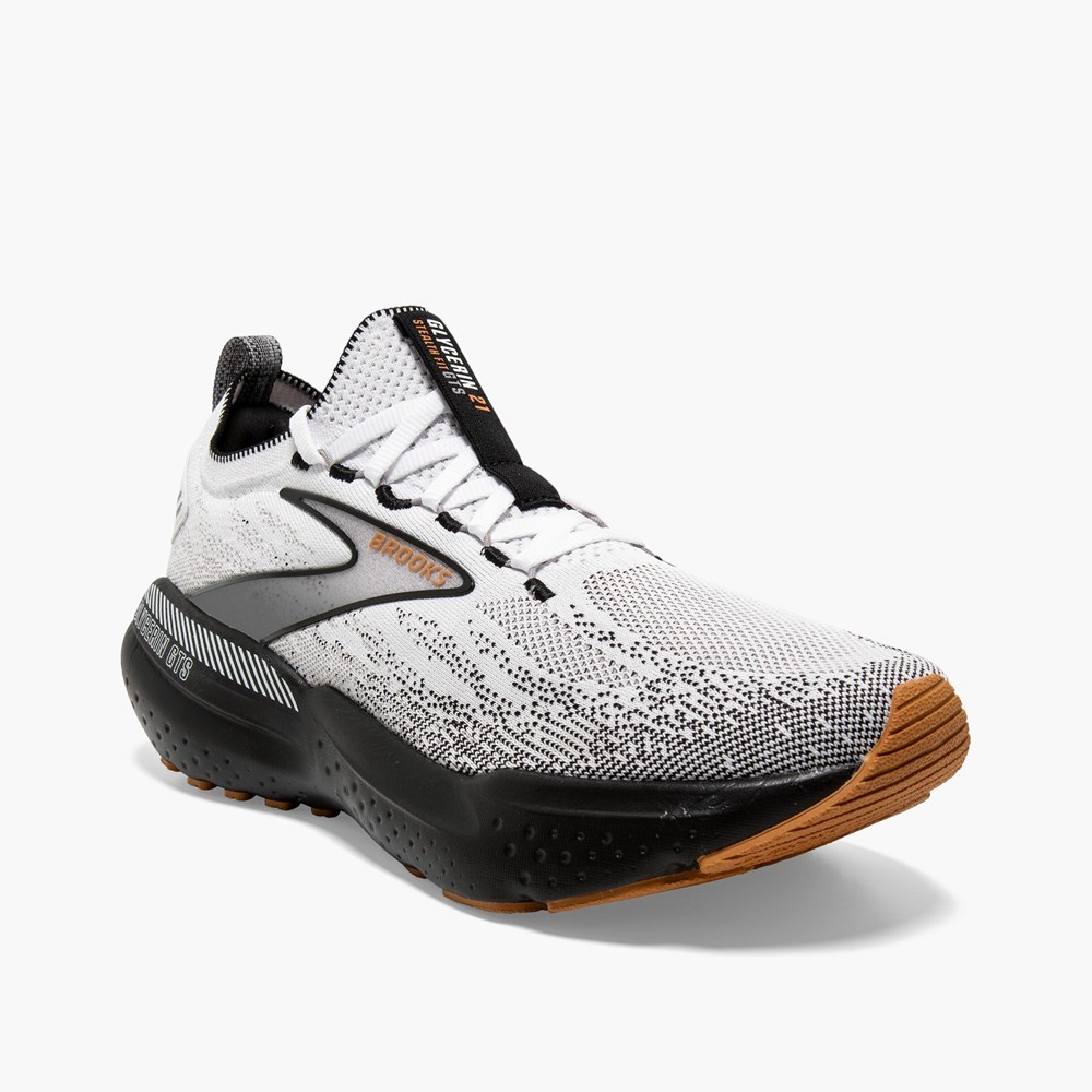 Chaussure Running Brooks Glycerin StealthFit GTS 21 Blanche Grise Noir Homme | QLJ-6734055